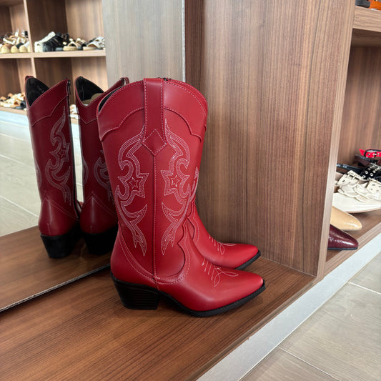 Bota Vaquera Carmín rojo 8012