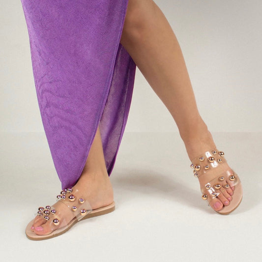 Sandalia Transparente con esferas 045