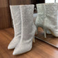 Botin con brillos, tacon de aguja 5506