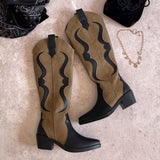 Bota vaquera negro con cafe 7220