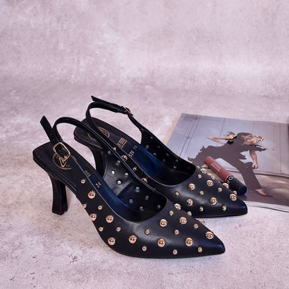 Stileto con esferas de oro 2528